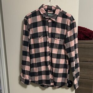 Plaid Black and Pink Men's Flannel Shirt